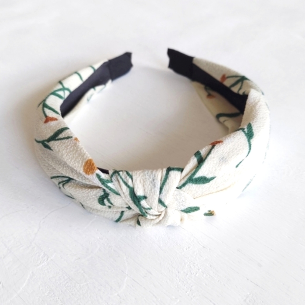 Rita Floral Topknot Headband - Yellow